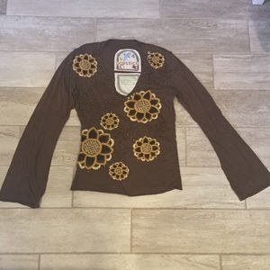 Joystick crochet  sunflower top